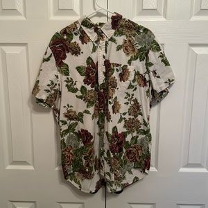 Ralph Lauren denim and supply rose floral button up with pocket size Large
